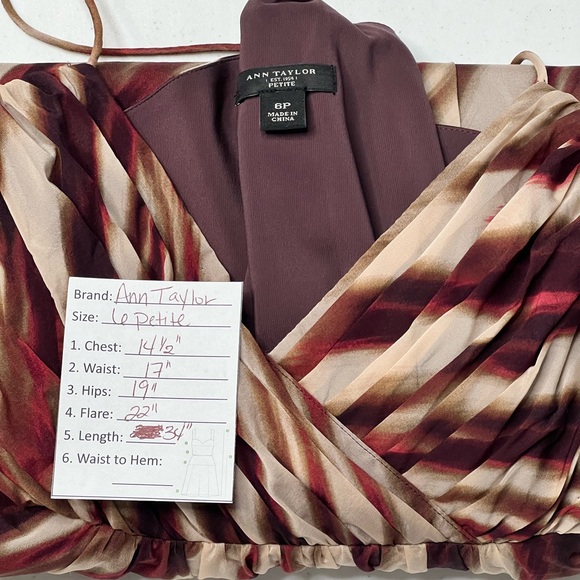 Ann Taylor Petite Burgundy and Cream Dress - Picture 11 of 11